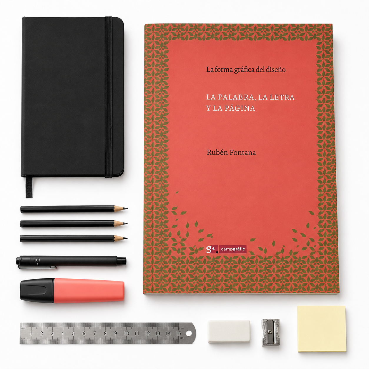 Kit gráfico y libro La forma gráfica del diseño, de Rubén Fontana